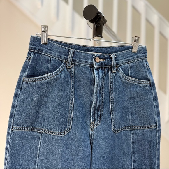 NWOT BDG Urban Outfitters Blue Denim High Rise Baggy Cargo Jeans Size 28 - Picture 10 of 12